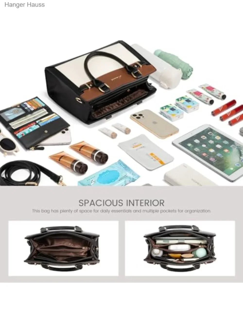 PU Leather Satchel Tote Shoulder Handbag Women